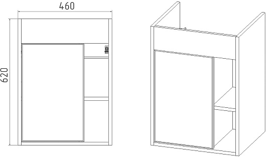 Viant Тумба под раковину Бостон 50 подвесная белая/дуб вотан – картинка-5